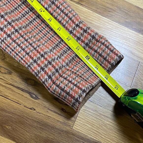 NEW Talbots Coat 12 Wool Blend Campfire Plaid Classic Lapel Patch Pockets Long - Picture 15 of 15